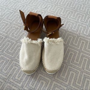 See By Chloe Ankle Strap Platform Espadrilles. Size 8.5